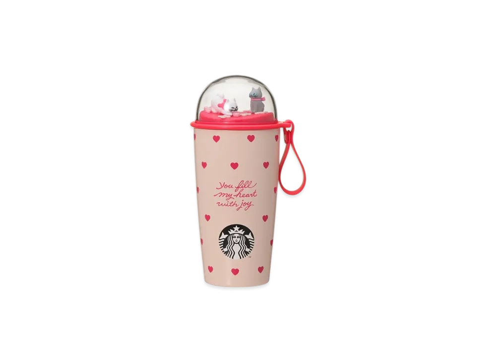 STARBUCKS Valentine 2026 Cup Shape Stainless Steel Bottle Heart 355ml "Pink"