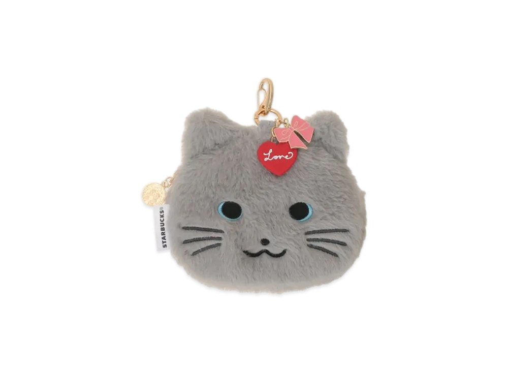 STARBUCKS Valentine 2026 Fur Pouch Cat "Gray"