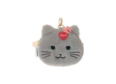 STARBUCKS Valentine 2026 Fur Pouch Cat "Gray"