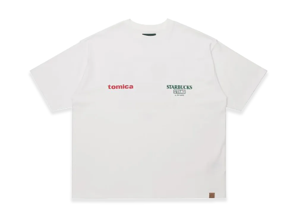 STARBUCKS STAND by BEAMS TOMICA Truck Print T-Shirt B "White"