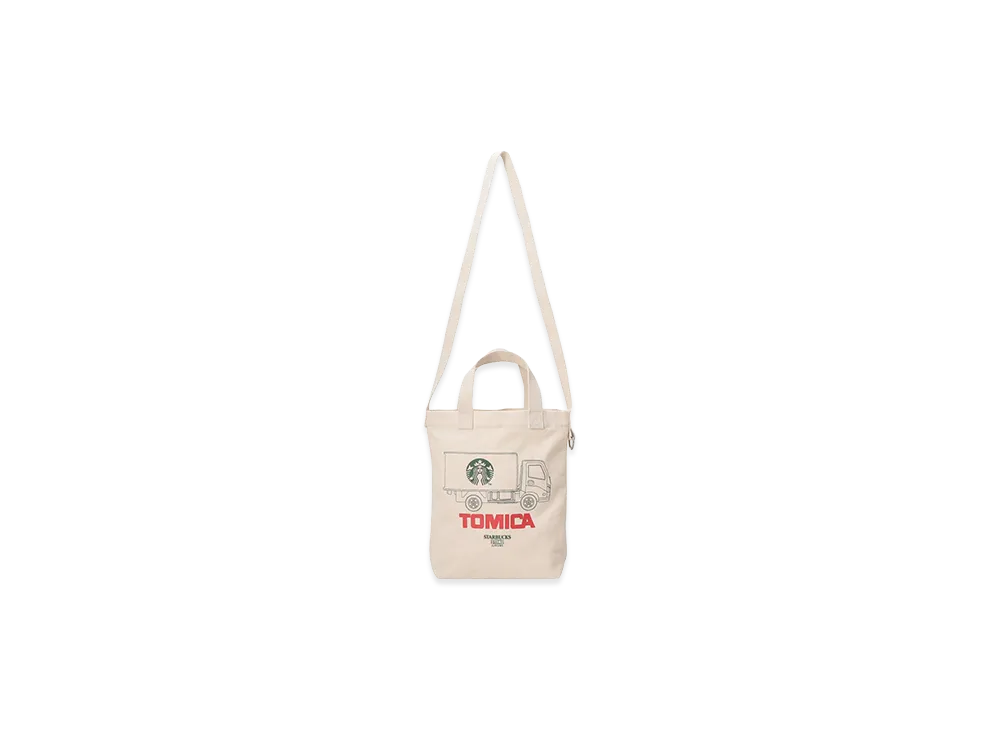 STARBUCKS STAND by BEAMS TOMICA Truck Print Kids Tote Bag "Beige"