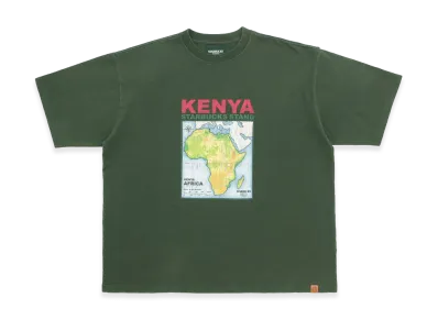 STARBUCKS STAND by BEAMS Print T-Shirt KENYA "Green"