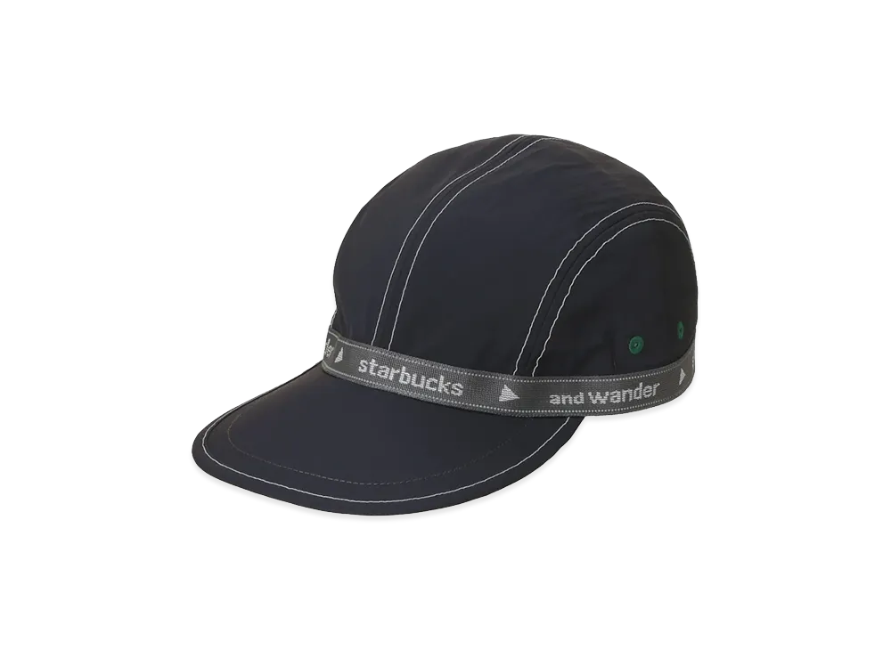 STARBUCKS x and wander Jacquard Tape Cap "Navy"