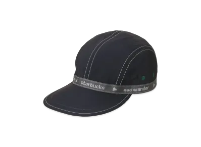 STARBUCKS x and wander Jacquard Tape Cap "Navy"