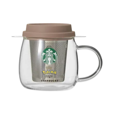 STARBUCKS x Pokemon Heat Resistant Glass Mug with SS Strainer Coffee Adventure 296ml "Clear"