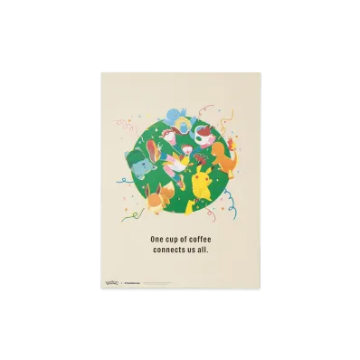 STARBUCKS x Pokemon Art Poster Coffee Connection "White"