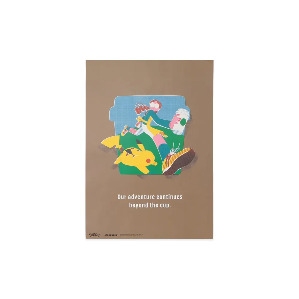STARBUCKS x Pokemon Art Poster Coffee Adventure "Beige"