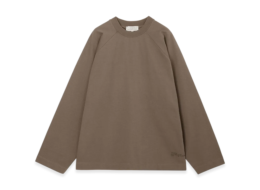 STUDIO NICHOLSON Crew Neck Long Sleeve T-Shirt Platt "Rock"