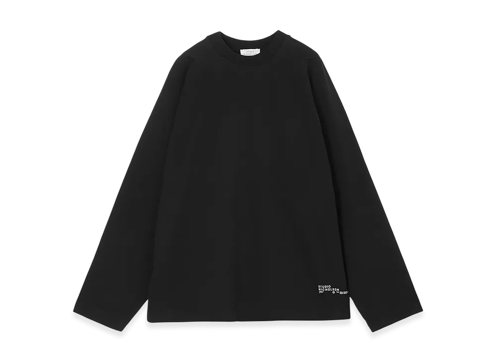 STUDIO NICHOLSON Crew Neck Long Sleeve T-Shirt Platt "Black"