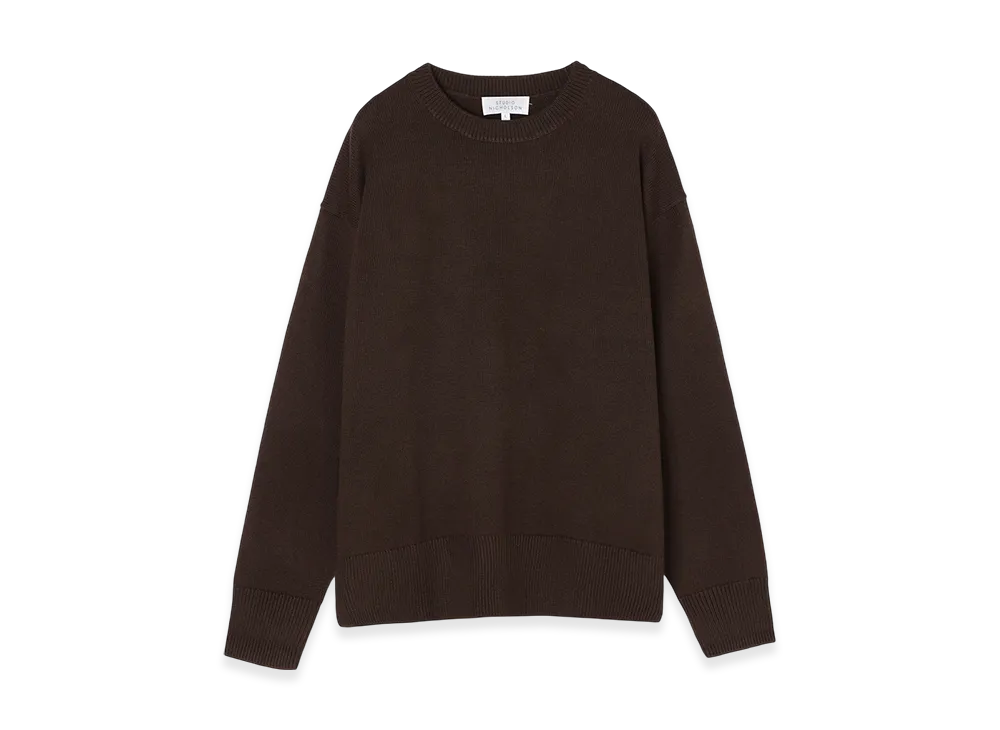 STUDIO NICHOLSON Crew Neck Knit Alto "Ganache"
