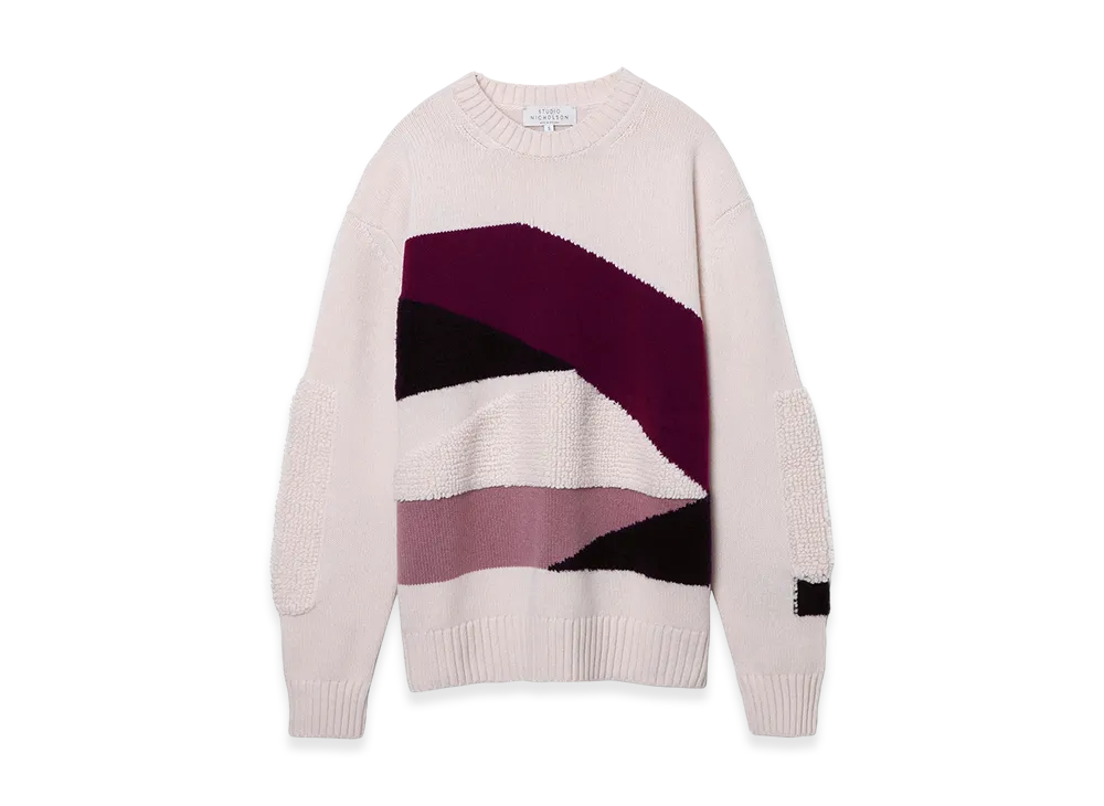 STUDIO NICHOLSON Crew Neck Knit Palme "Intarsia"