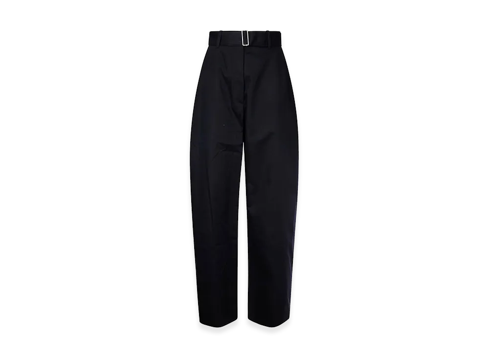 STUDIO NICHOLSON Women's Pants - Belted Round Leg Pant "Dark Blue"