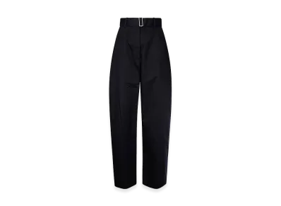 STUDIO NICHOLSON Women's Pants - Belted Round Leg Pant "Dark Blue"