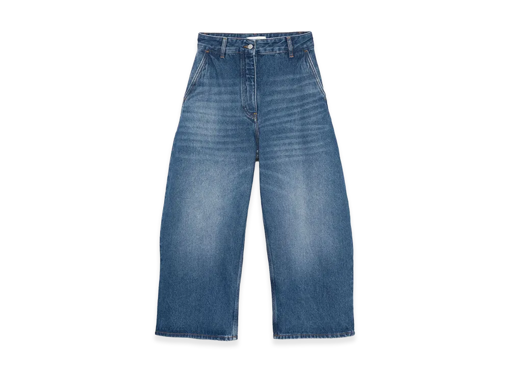 STUDIO NICHOLSON Women's Pre Jeans "Worn Wash Indigo"