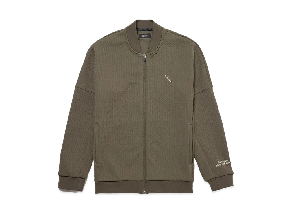 Saturdays NYC Quilt Jacquard Full Zip Jacket "Olive"