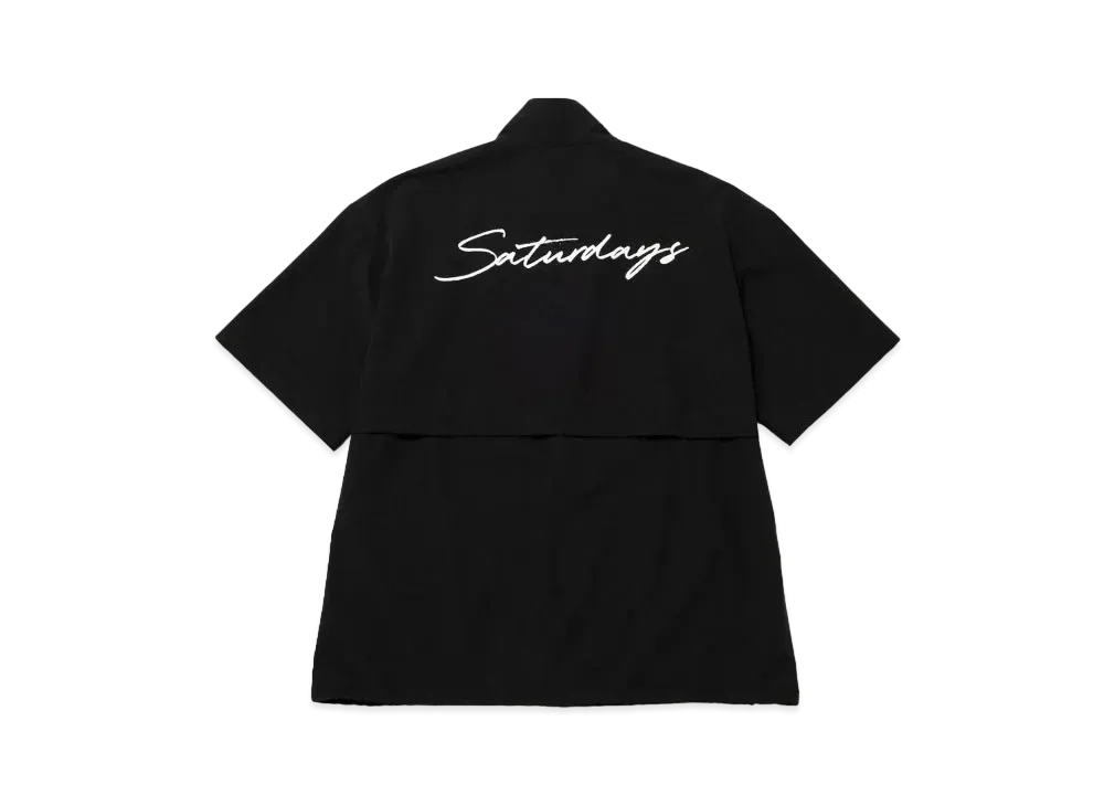 Saturdays NYC Cordura Nylon Strech Woven Half Zip "Black"