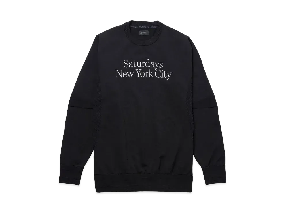 Saturdays NYC Millerstandard 14G Pull Over Sweater "Black"