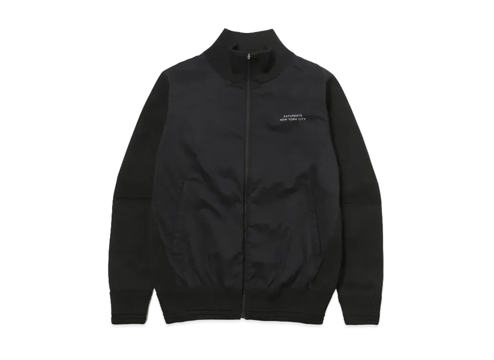 Saturdays NYC Gotham Chest Full Zip Sweater "Black"