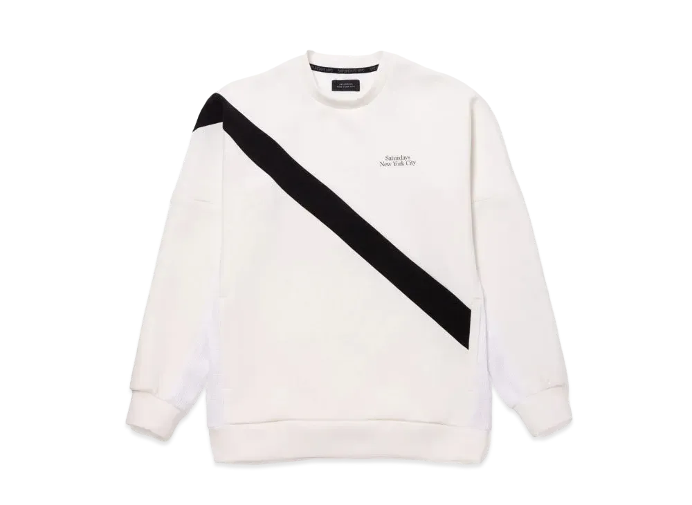 Saturdays NYC Slash L/S Crew Pullover "White"