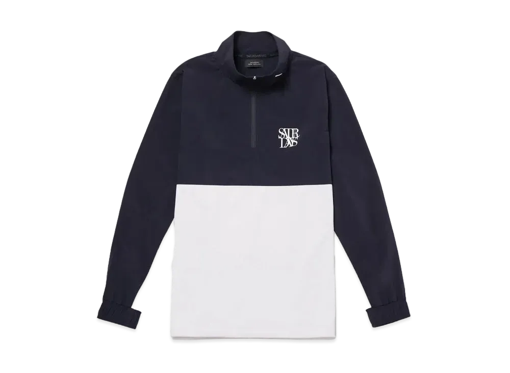 Saturdays NYC Stand Collar Half Zip Jacket "White"