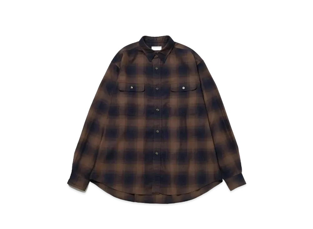 Saturdays NYC Ombre Check Work Shirts "Brown"