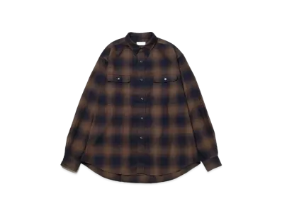 Saturdays NYC Ombre Check Work Shirts "Brown"