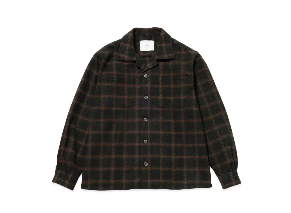 Saturdays NYC Open Collar Flannel Check Shirts "Green"
