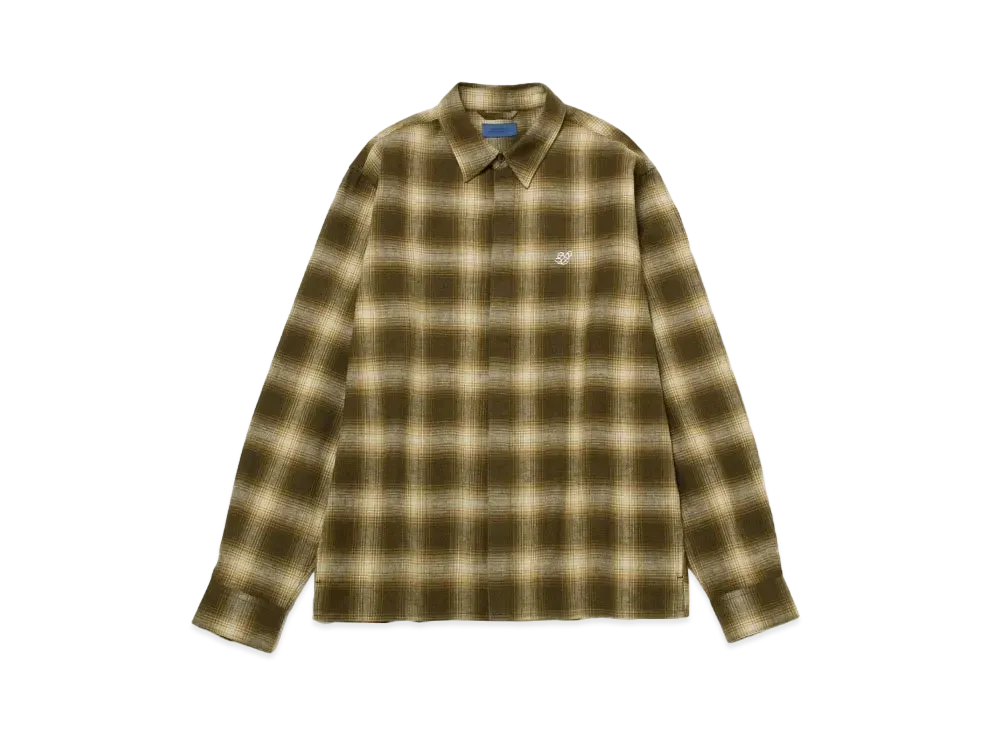 Saturdays NYC Mickey Cotton Linen Long Sleeve Shirt "Brown"