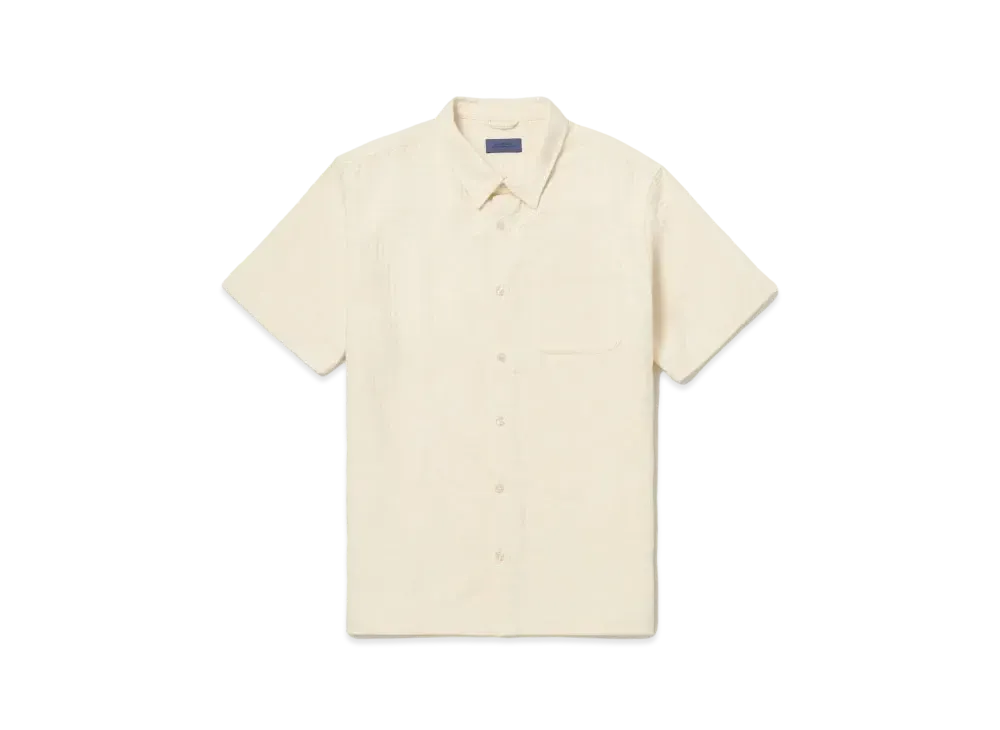 Saturdays NYC Bruce Double Layer Crinkle Short Sleeve Shirt "White"