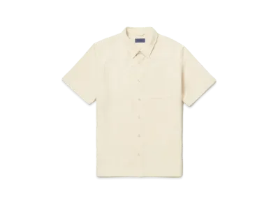 Saturdays NYC Bruce Double Layer Crinkle Short Sleeve Shirt "White"