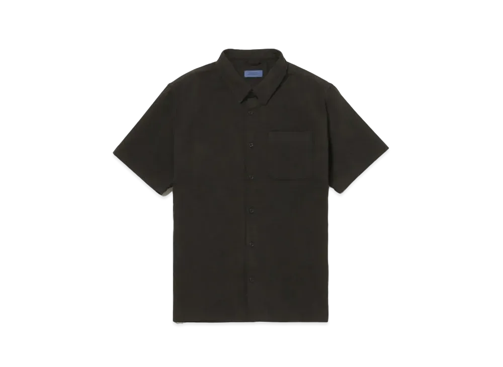 Saturdays NYC Bruce Double Layer Crinkle Short Sleeve Shirt "Black"