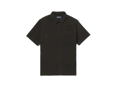 Saturdays NYC Bruce Double Layer Crinkle Short Sleeve Shirt "Black"