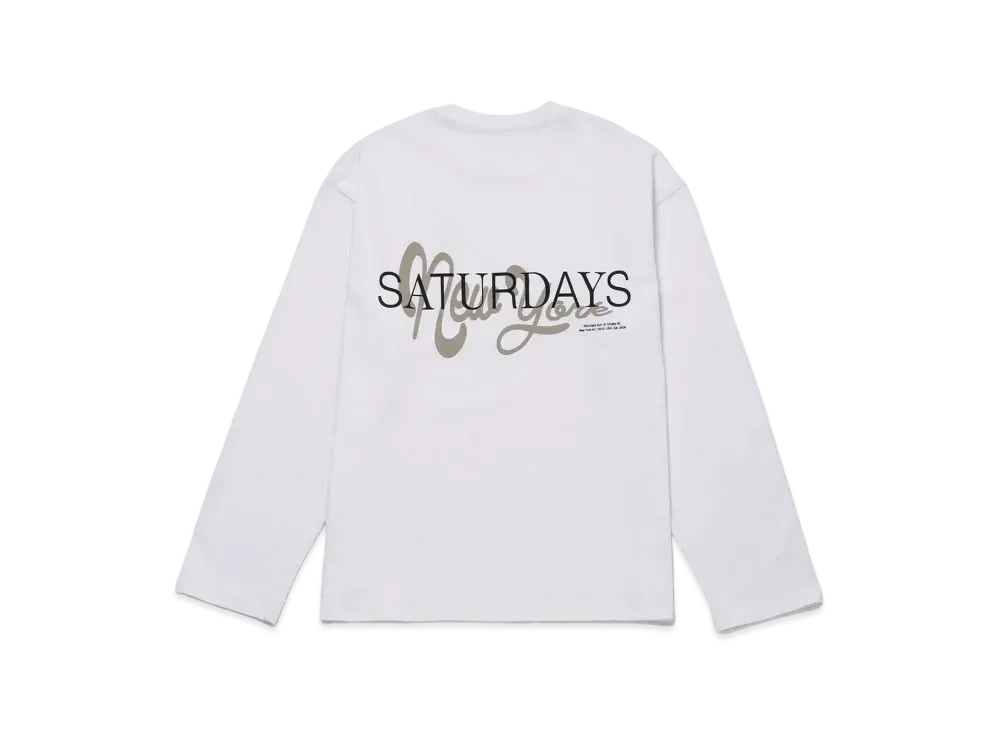 Saturdays NYC New York Brushed Relaxed Fit LS Tee "White"