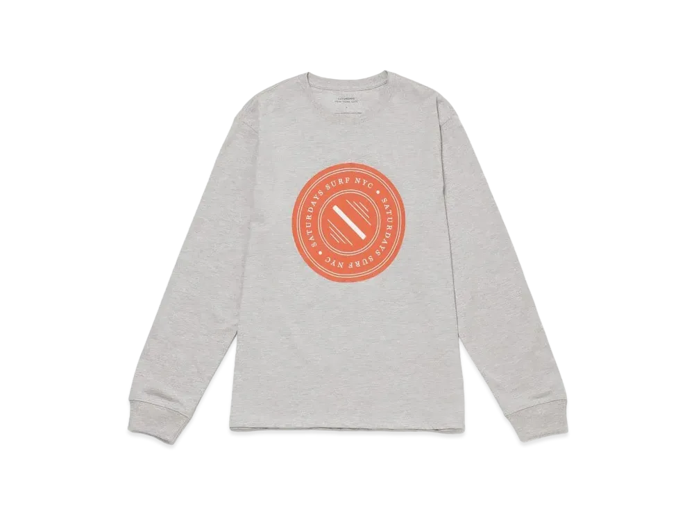Saturdays NYC Slash Badge Standard LS Tee "Grey"