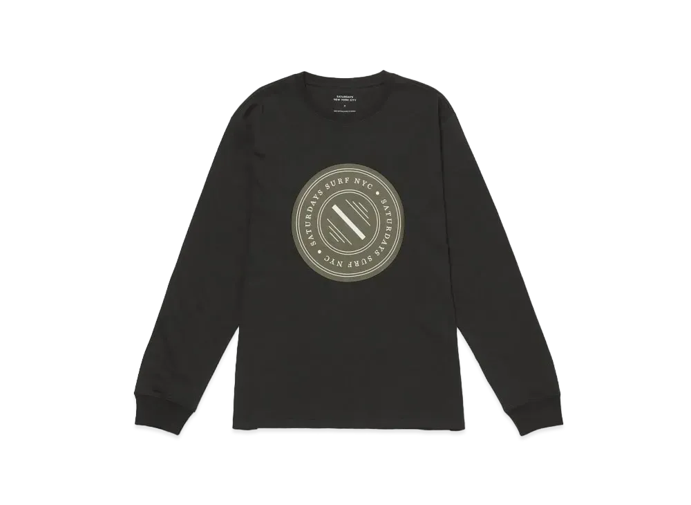 Saturdays NYC Slash Badge Standard LS Tee "Black"
