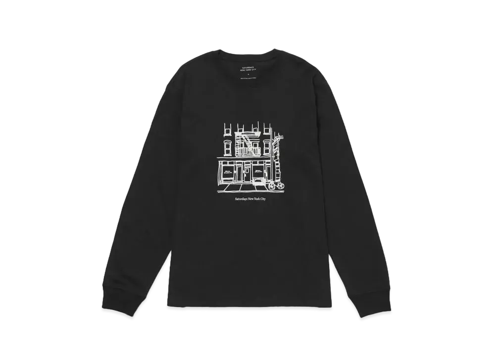 Saturdays NYC Cafe Standard LS Tee "White"