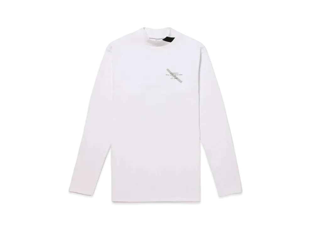 Saturdays NYC Gotham Slash Chest L/S Mock Shirt "White"