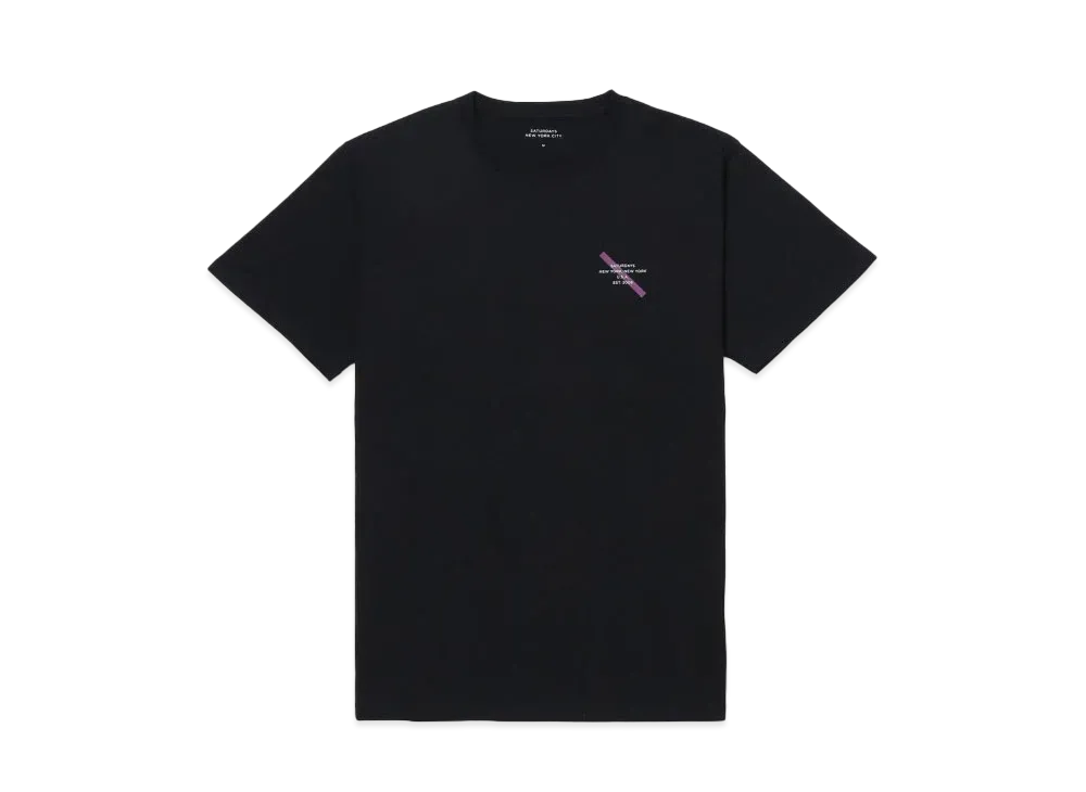 Saturdays NYC Bowery Gotham Slash Chest SS Tee "Black"