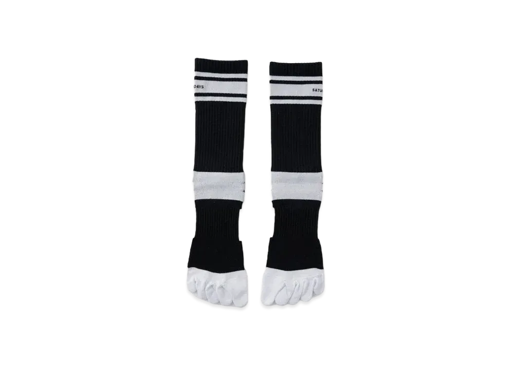Saturdays NYC Snyc Golf Five Fingers Crew Socks "Black"