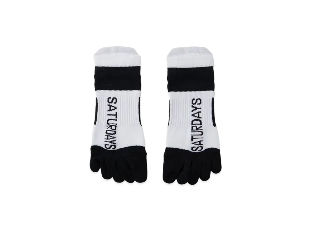 Saturdays NYC Snyc Golf Five Fingers Ankle Socks "White"