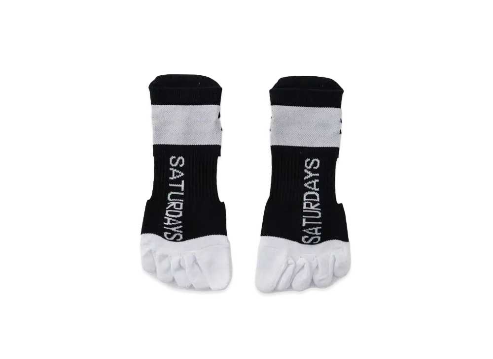 Saturdays NYC Snyc Golf Five Fingers Ankle Socks "Black"