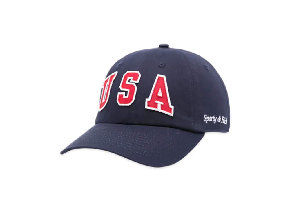 Sporty&Rich USA Patch Cap "Navy"