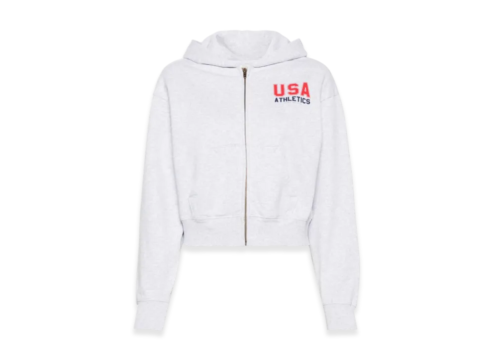 Sporty&Rich Zip-Up Hoodie "Heather Gray"