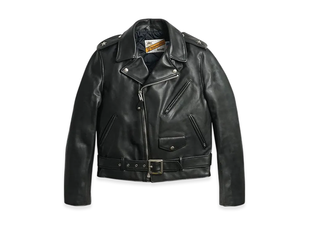 Schott 613 One Star Double Riders Black Made in USA "Black"