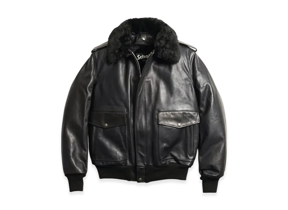 Schott 184SM A-2 Leather Flight Jacket "Black"
