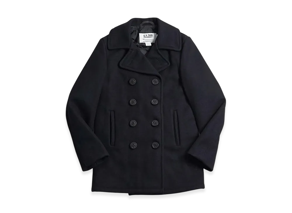 Schott 740 Mens Wool Double Peacoat "Navy"