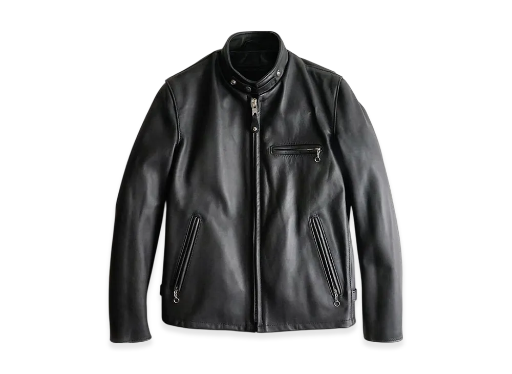 ショット 641 スタンドカラーシングルライダース "ブラック"