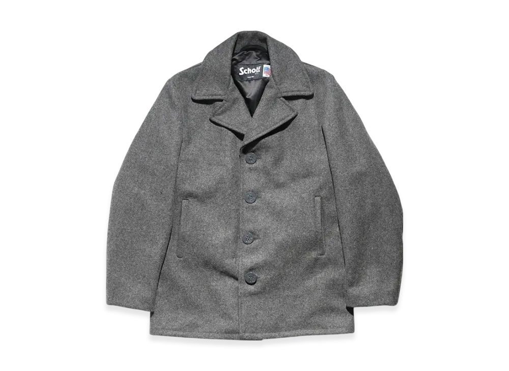 Schott Special Edition 756JAL Mens Wool Single Peacoat with Satin Lining "Dark Navy"