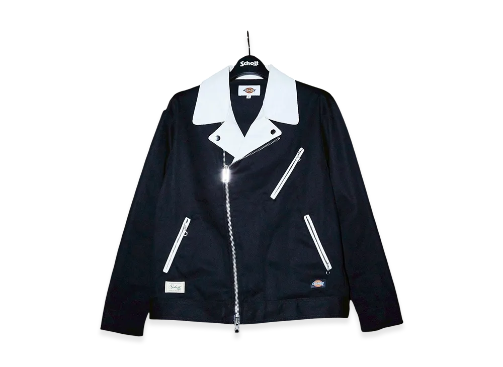 Schott x Dickies Leather Comb. Double Riders "White"