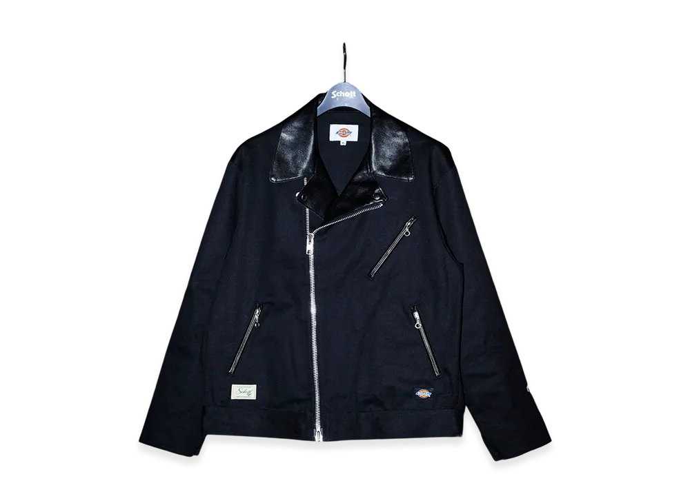 Schott x Dickies Leather Comb. Double Riders "Black"